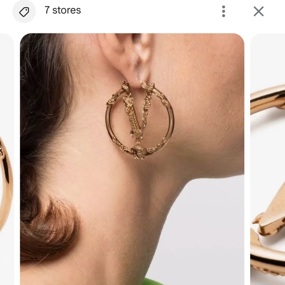 Versace Virtus Hoop Earrings - Picture 3 of 10